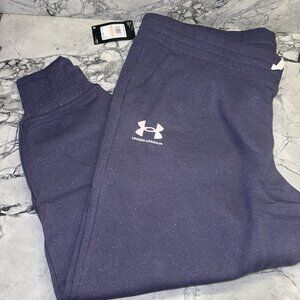Under Armour Women’s 2x Rival Fleece Jogger Sweatpants Slate Blue NEW